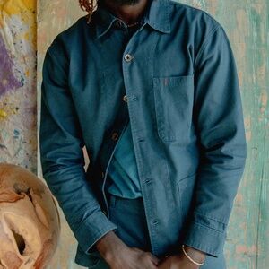 Set: Cunningham Coat + Courier Pant in Cotton Canvas in Banks Street Blue